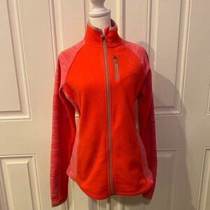 TEK GEAR full zip long sleeve lightweight jacket Sz med. pinkish red thumb holes